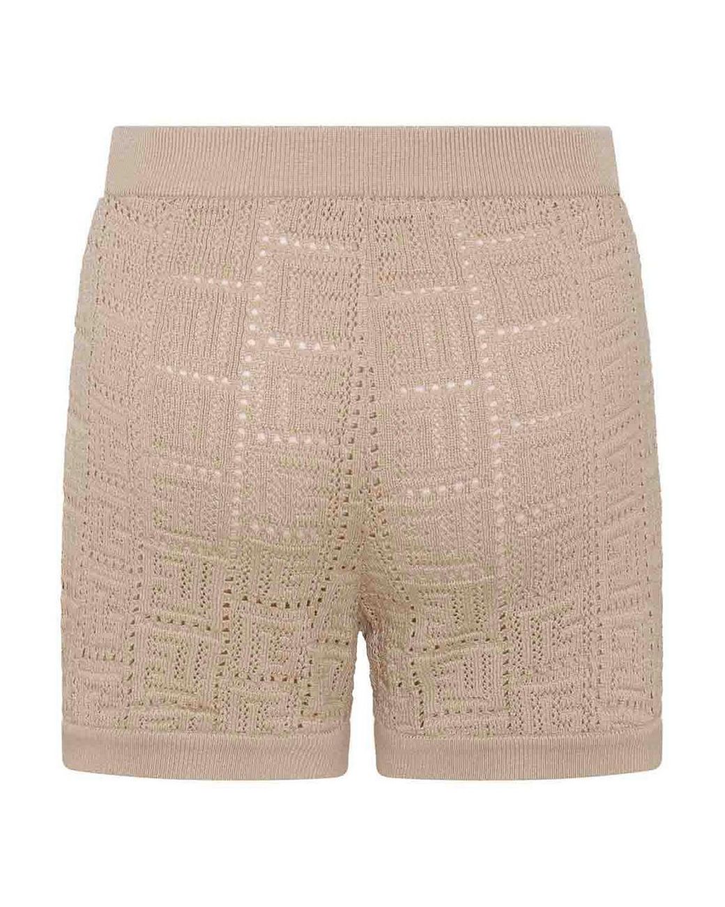 Balmain Natural Viscose Knitted Shorts