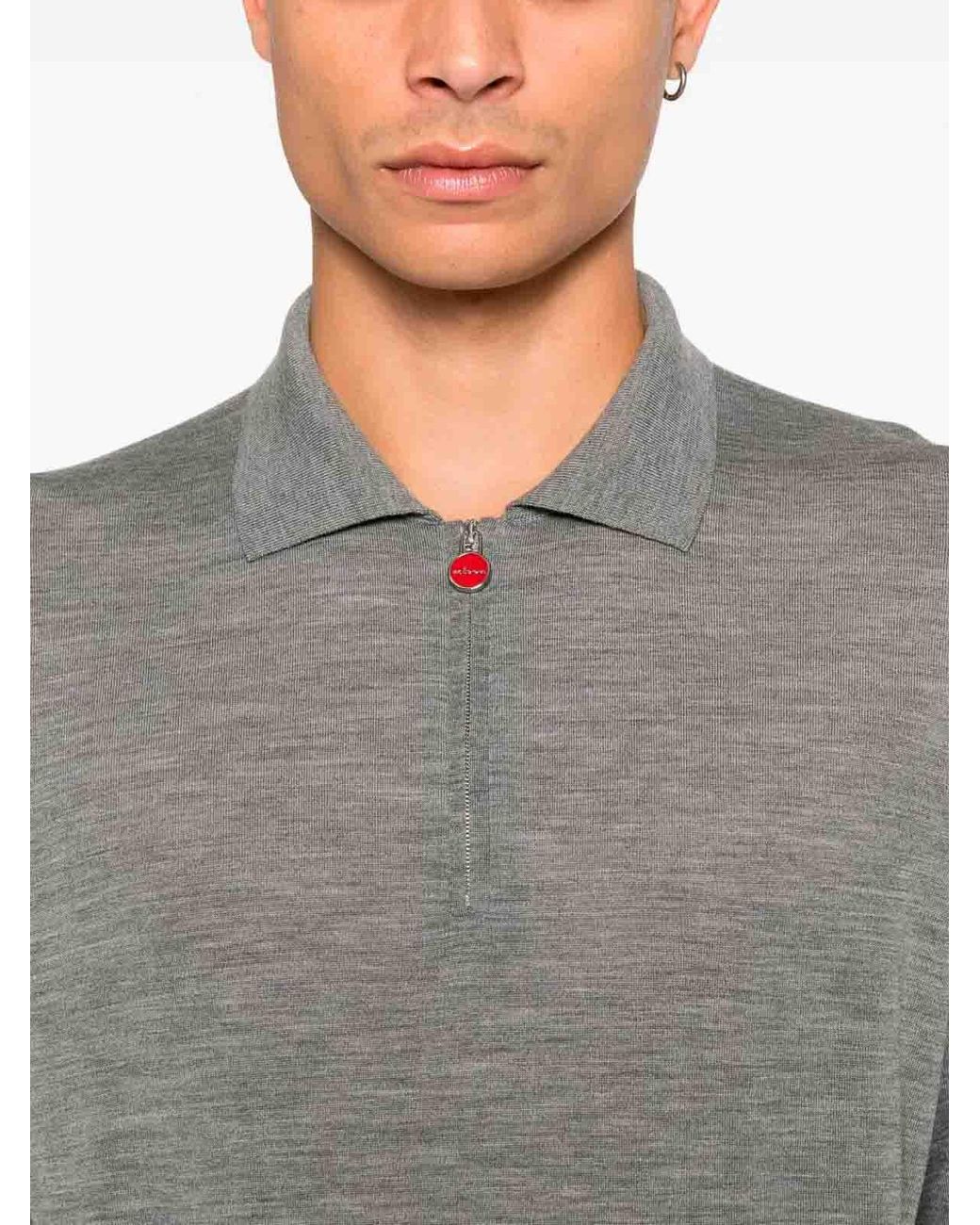 Kiton Gray Polo for men