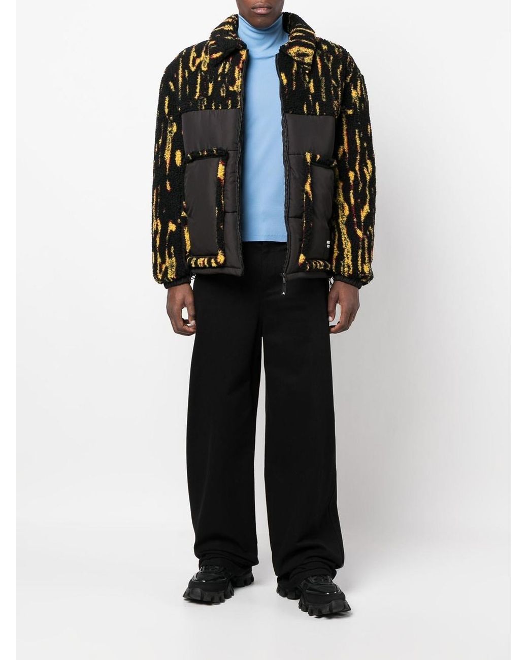 Ambush Black Faux-Shearling Quilted Jacket for men