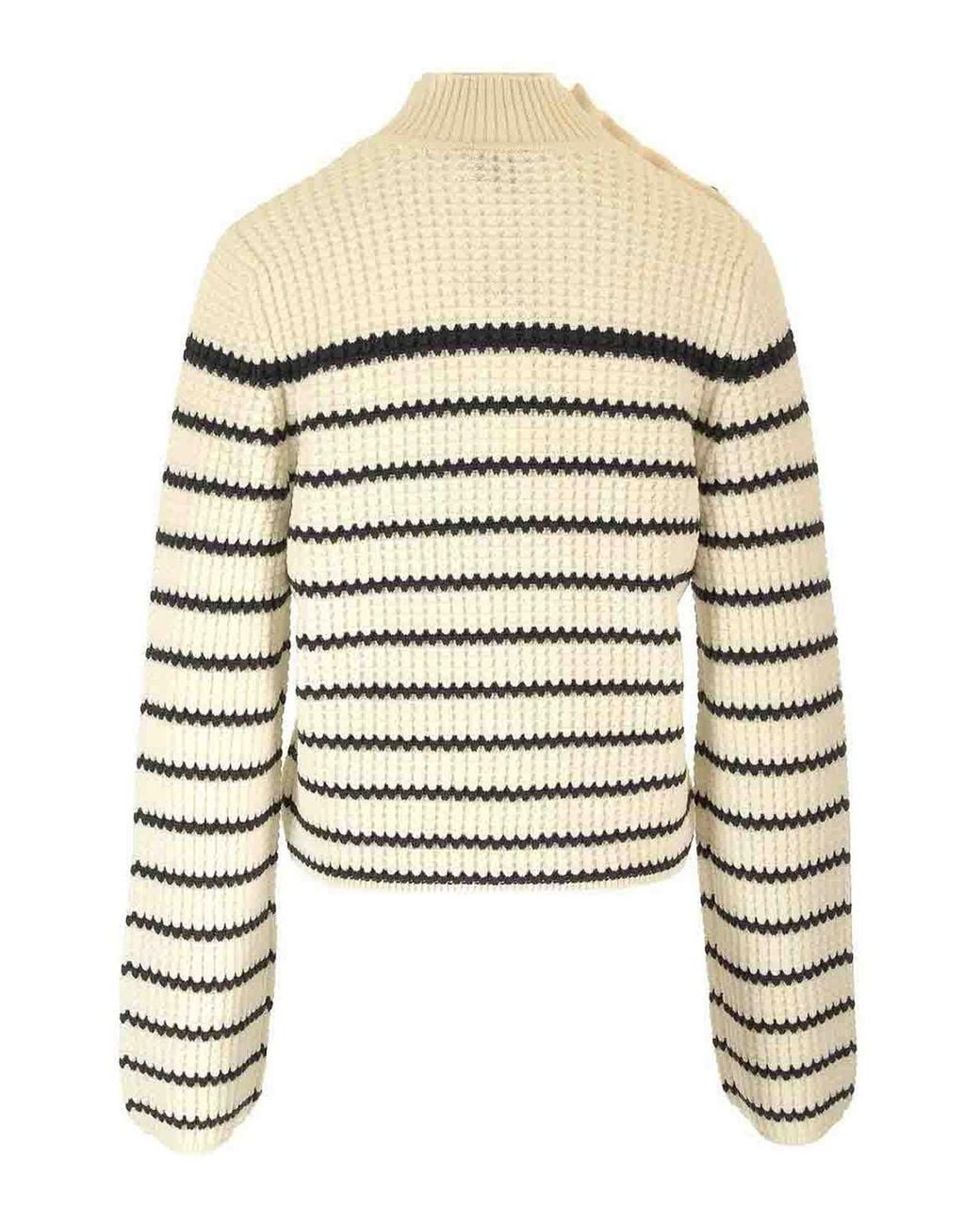 Forte_forte White Striped Sweater