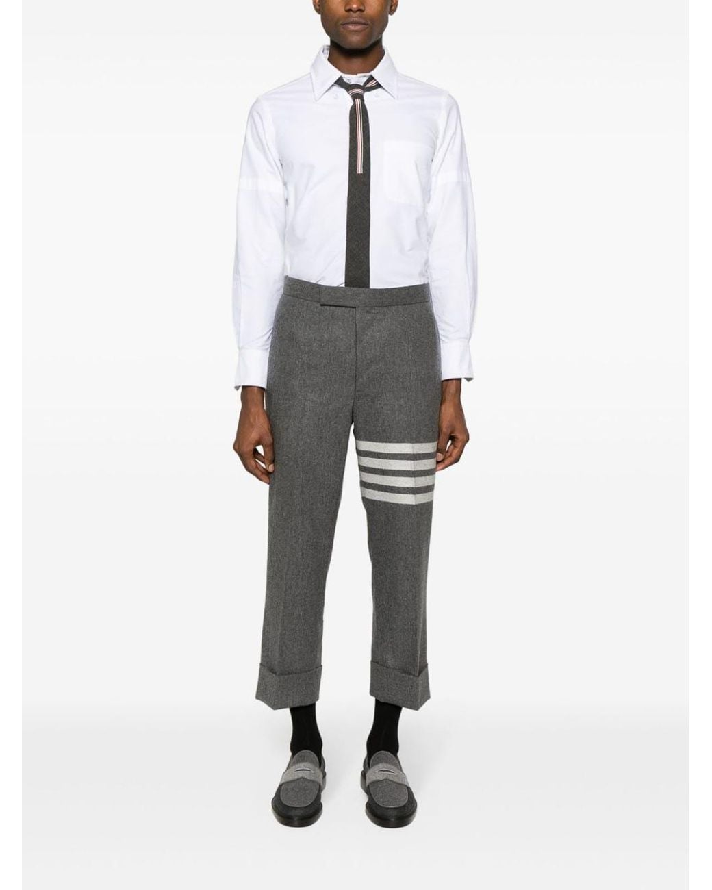Thom Browne White Armband-Detail Cotton Shirt for men