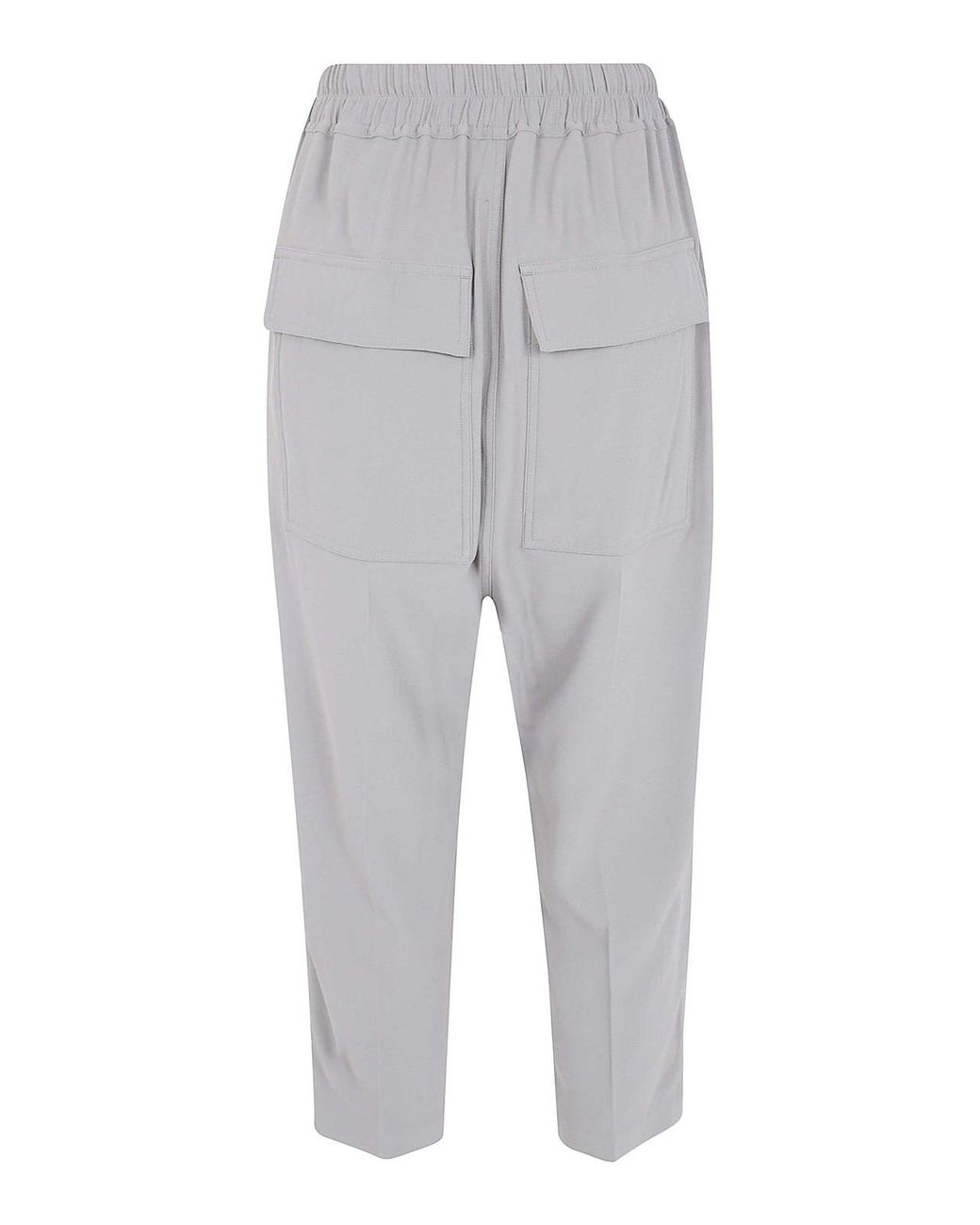 Rick Owens Gray Drawstring Cropped Trousers