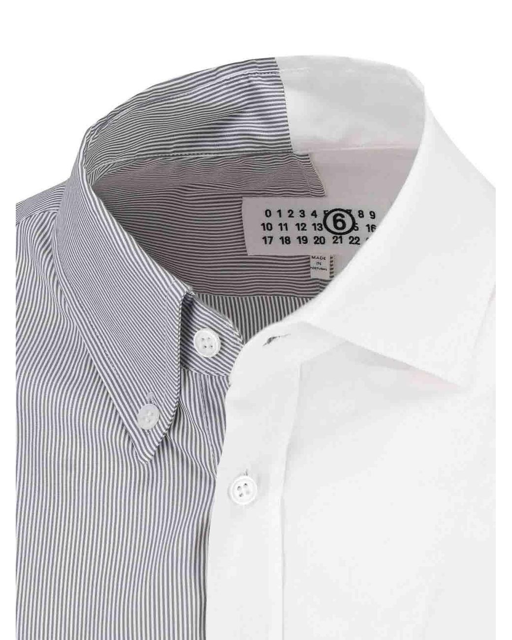 MM6 by Maison Margiela White Asymmetric Shirt for men