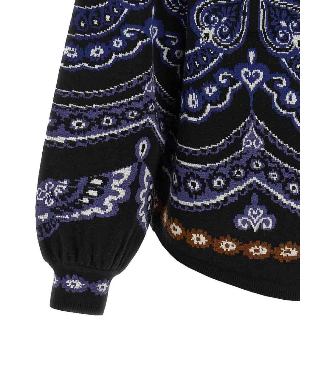 Farm Rio Black Sweater With Tropical Floral Print