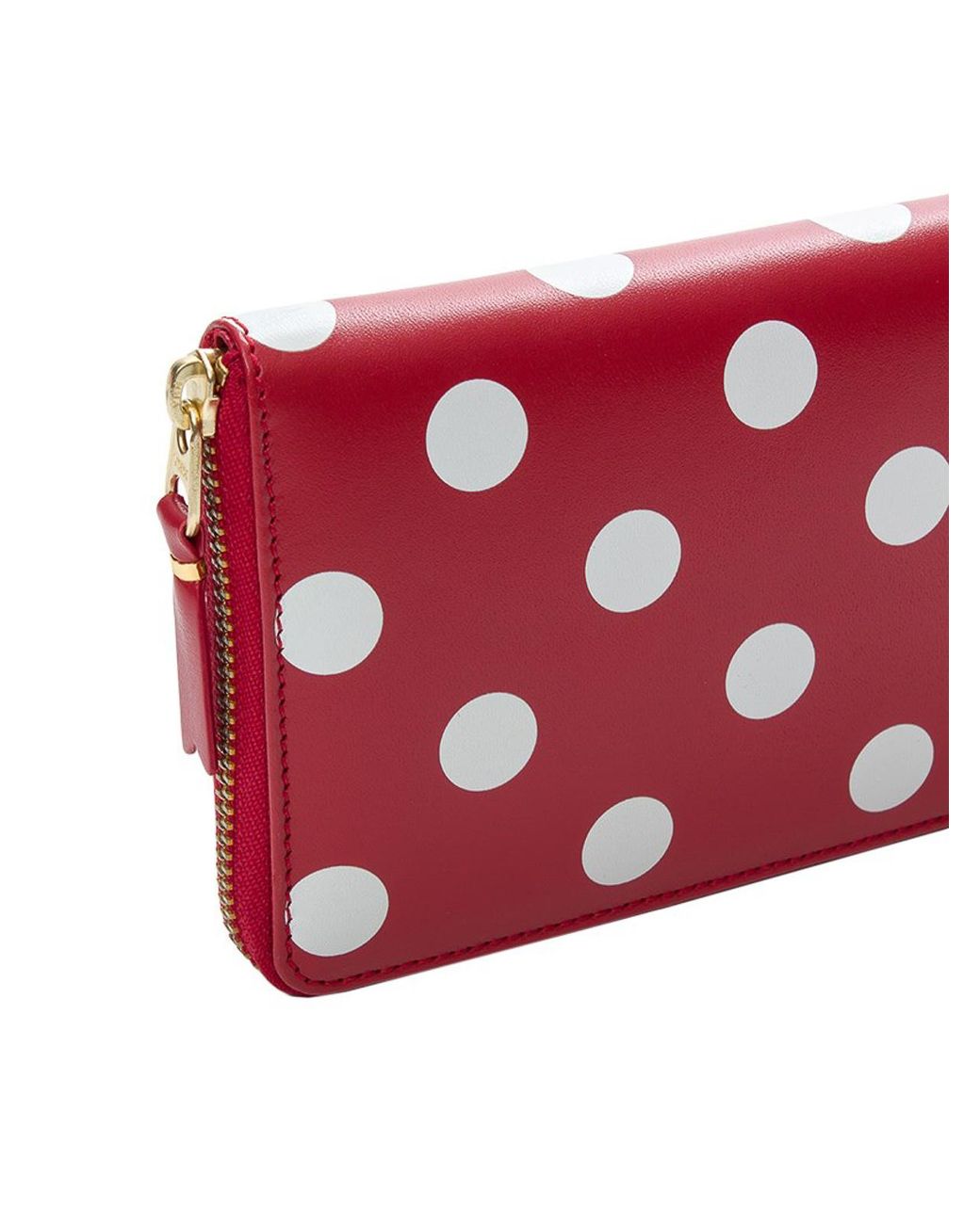 Comme des Garçons Red Polka Dot Zip-Around Wallet