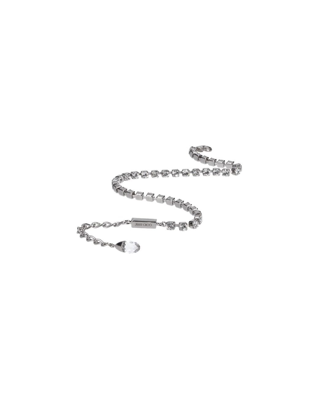 Jimmy Choo White Crystal Anklet