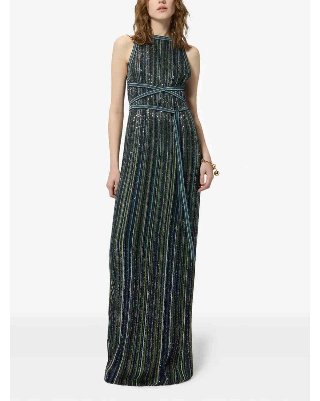 Missoni Green Dark Sleeveless Long Dress