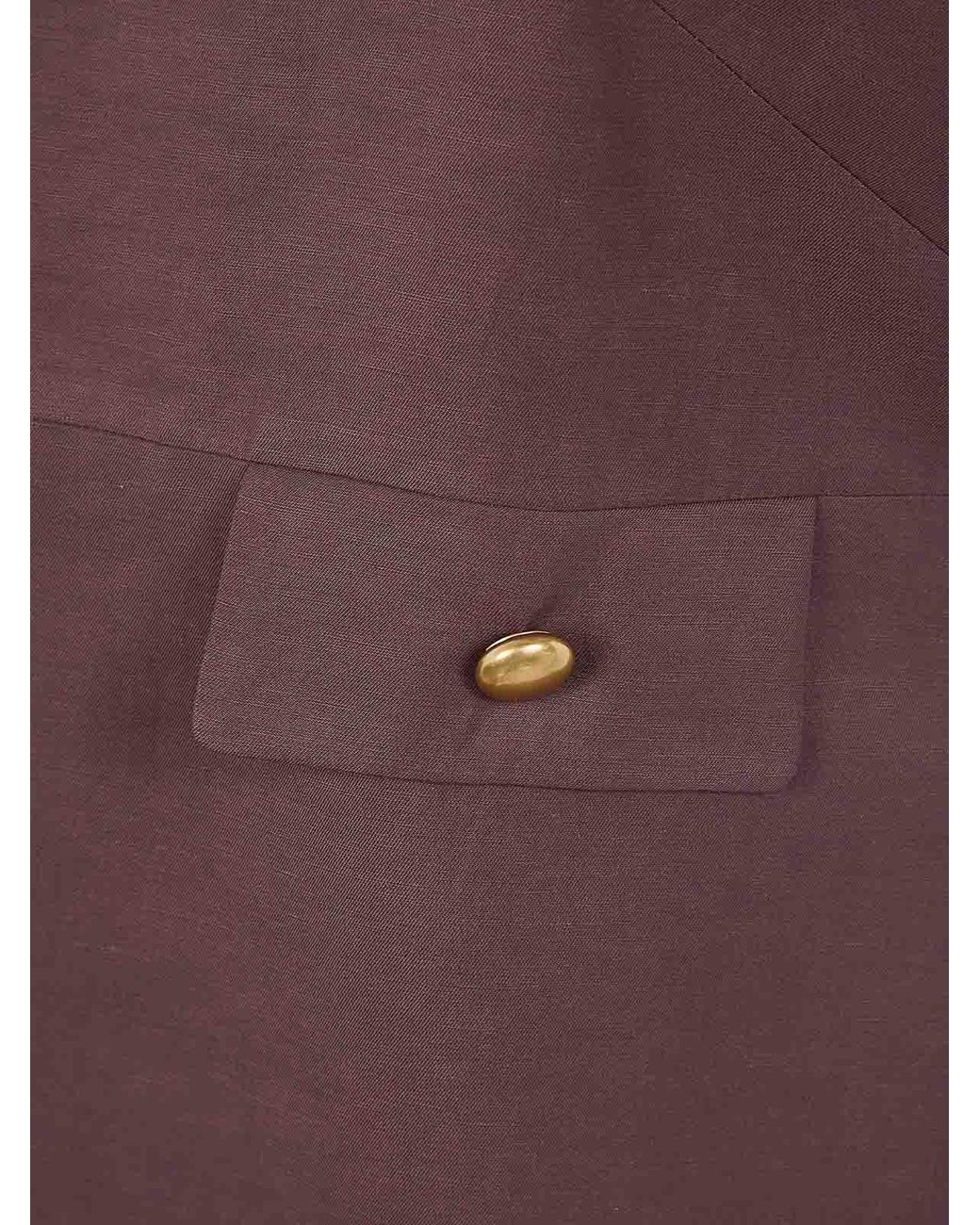 P.A.R.O.S.H. Purple Raisa26 Viscose Linen Mini Dress