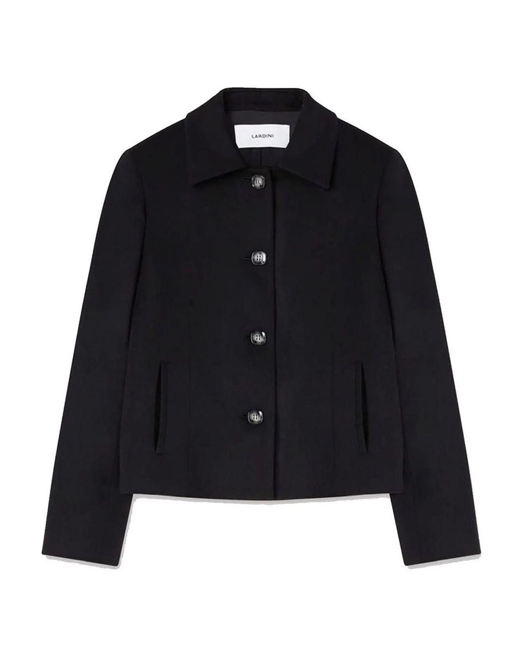 Lardini Black Single-Breasted Wool Jacket