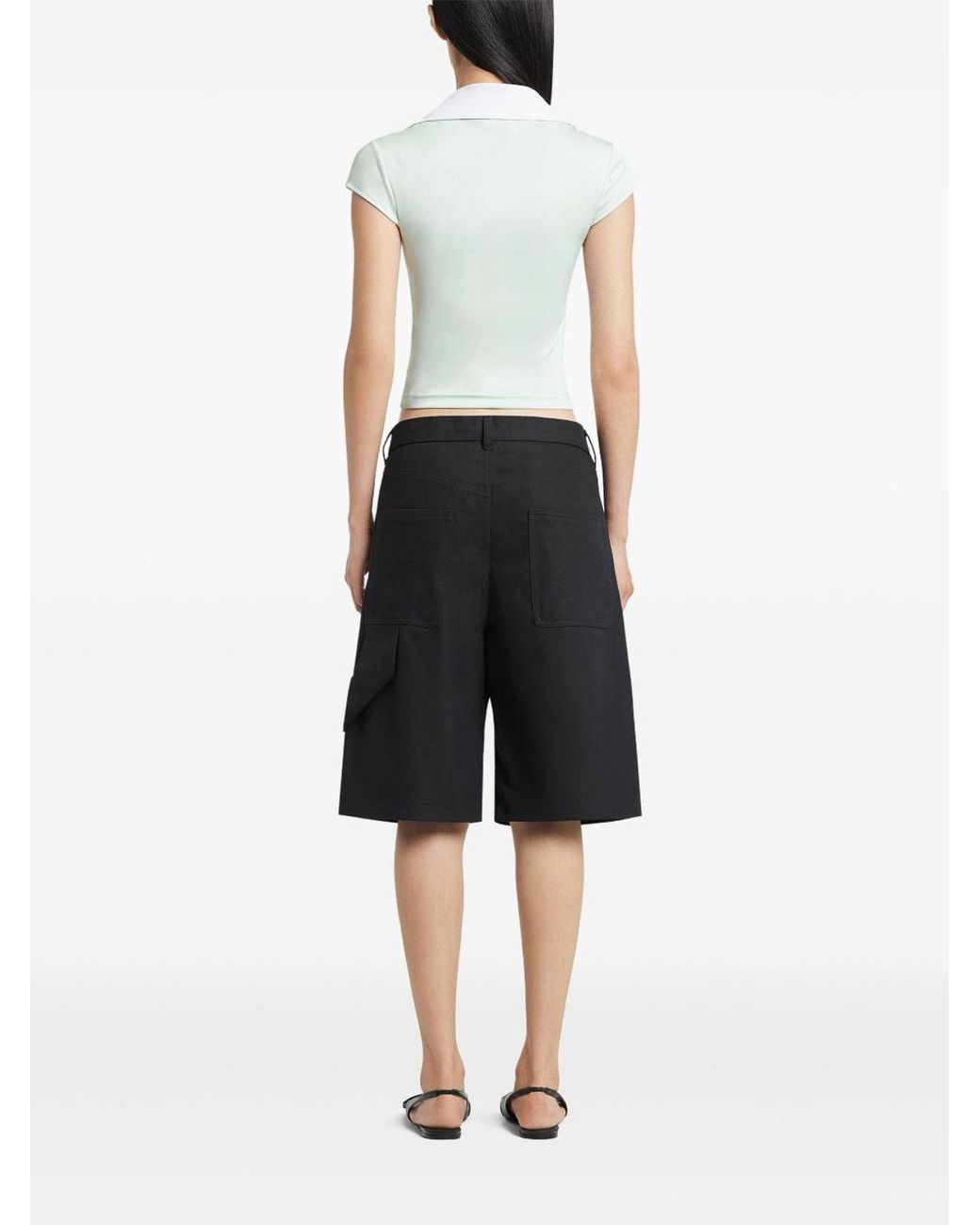Courreges White Logo Cropped Polo Shirt