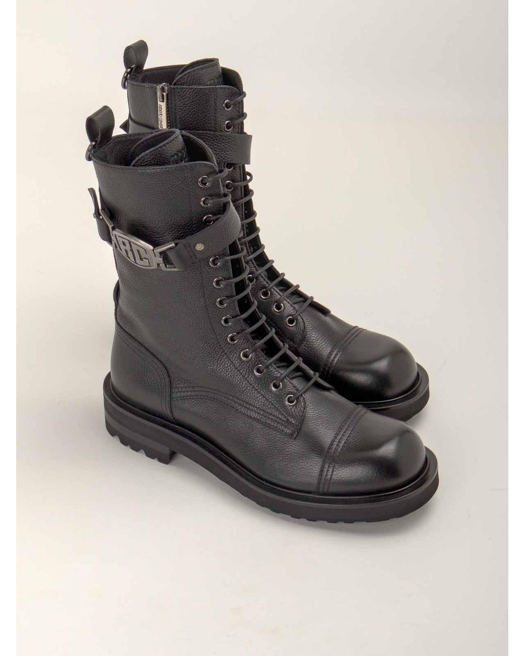 Roberto Cavalli Black Ankle Boots for men