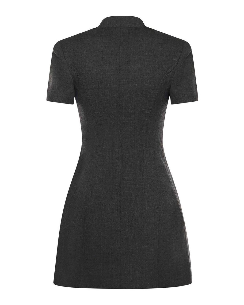 Self-Portrait Black Floral Detail Mini Dress With Button Fastening And Pockets