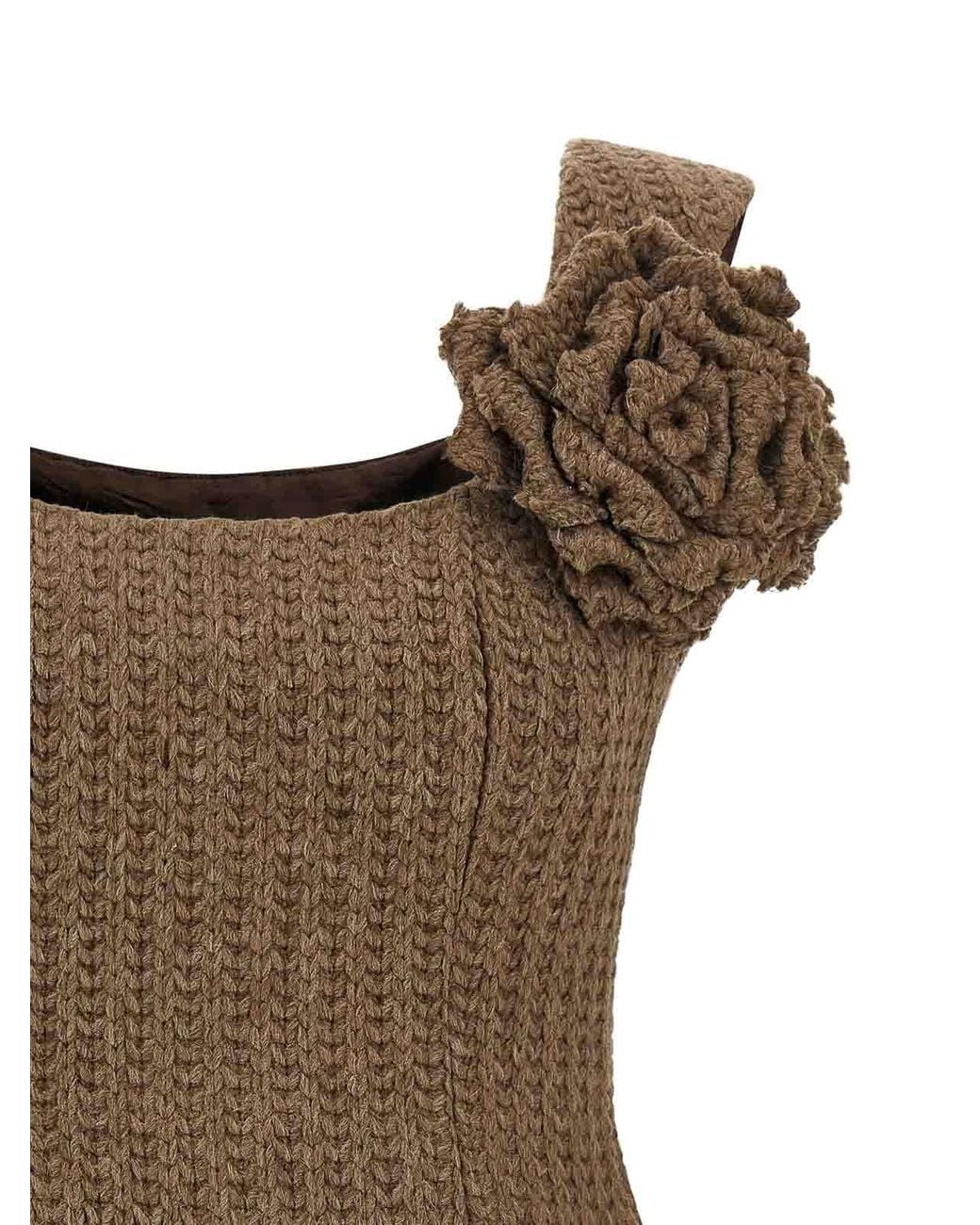 GIUSEPPE DI MORABITO Brown Wool Dress