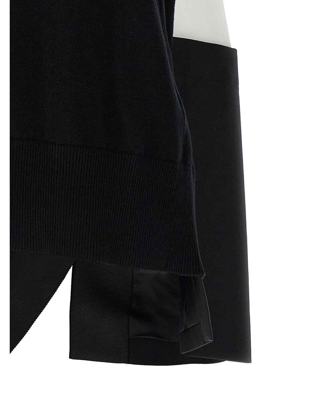 Sacai Black Patchwork Sweater