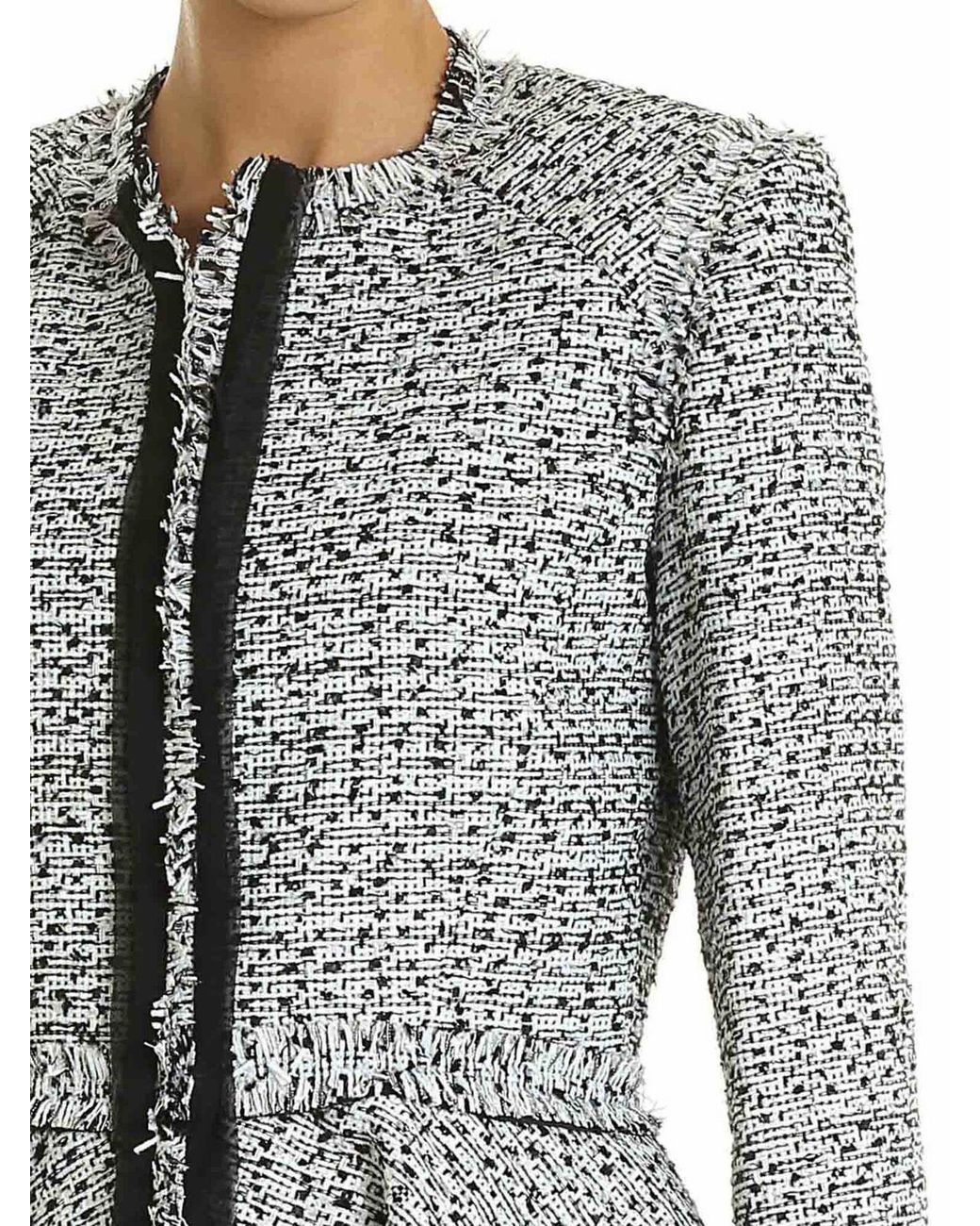 Karl Lagerfeld Gray Bouclé Motif Jacket