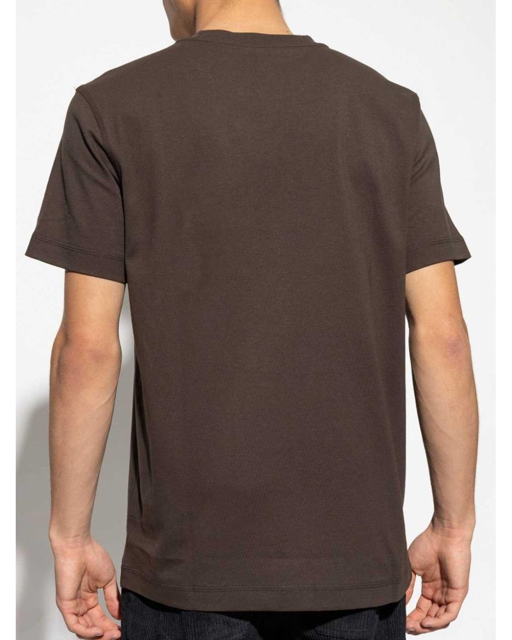 Burberry Brown Cotton T-Shirt for men