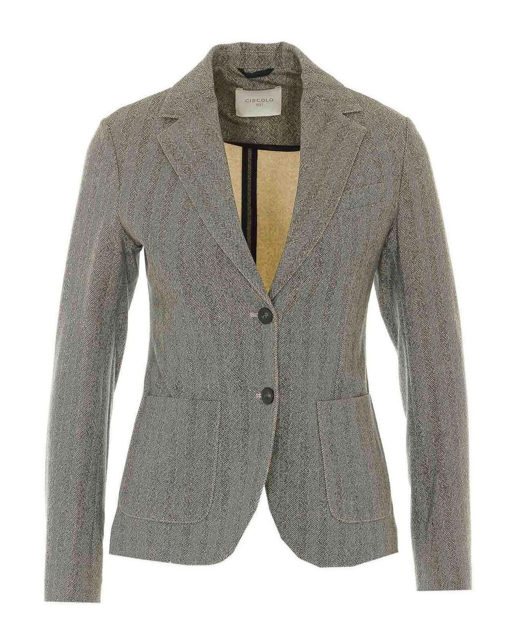Circolo 1901 Gray Single Breasted Button Jacket