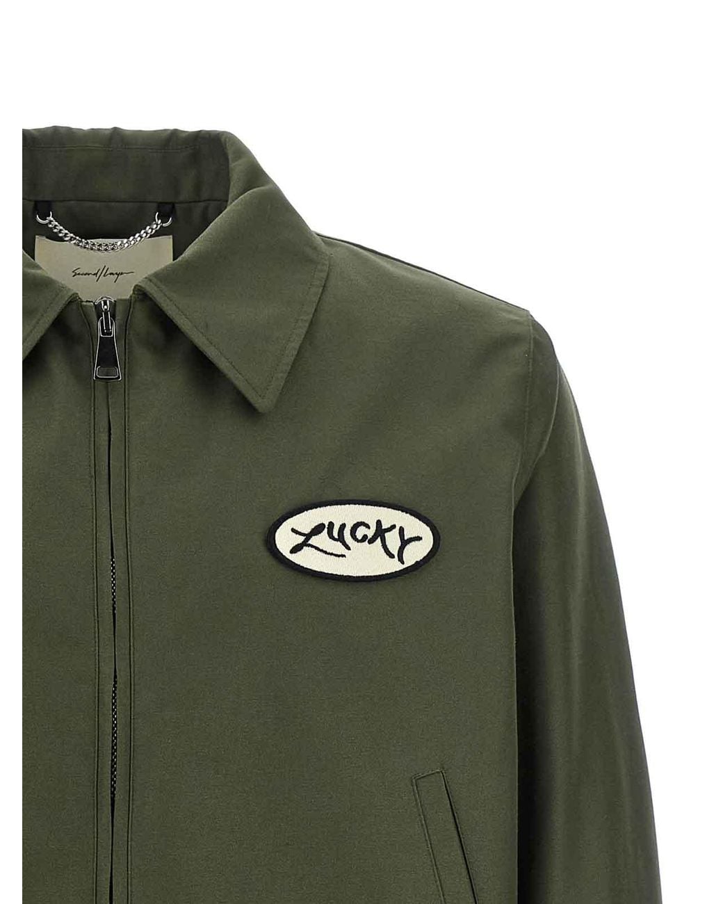 Second/Layer Green Lucky Station' Jacket for men