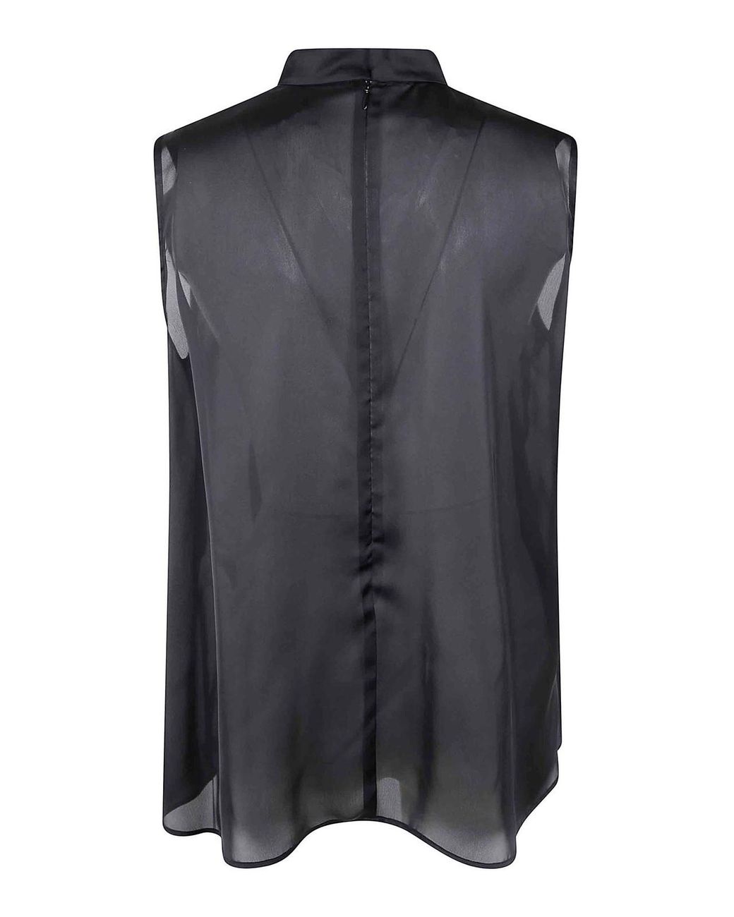 Sacai Black Satin X Chiffon Pullover