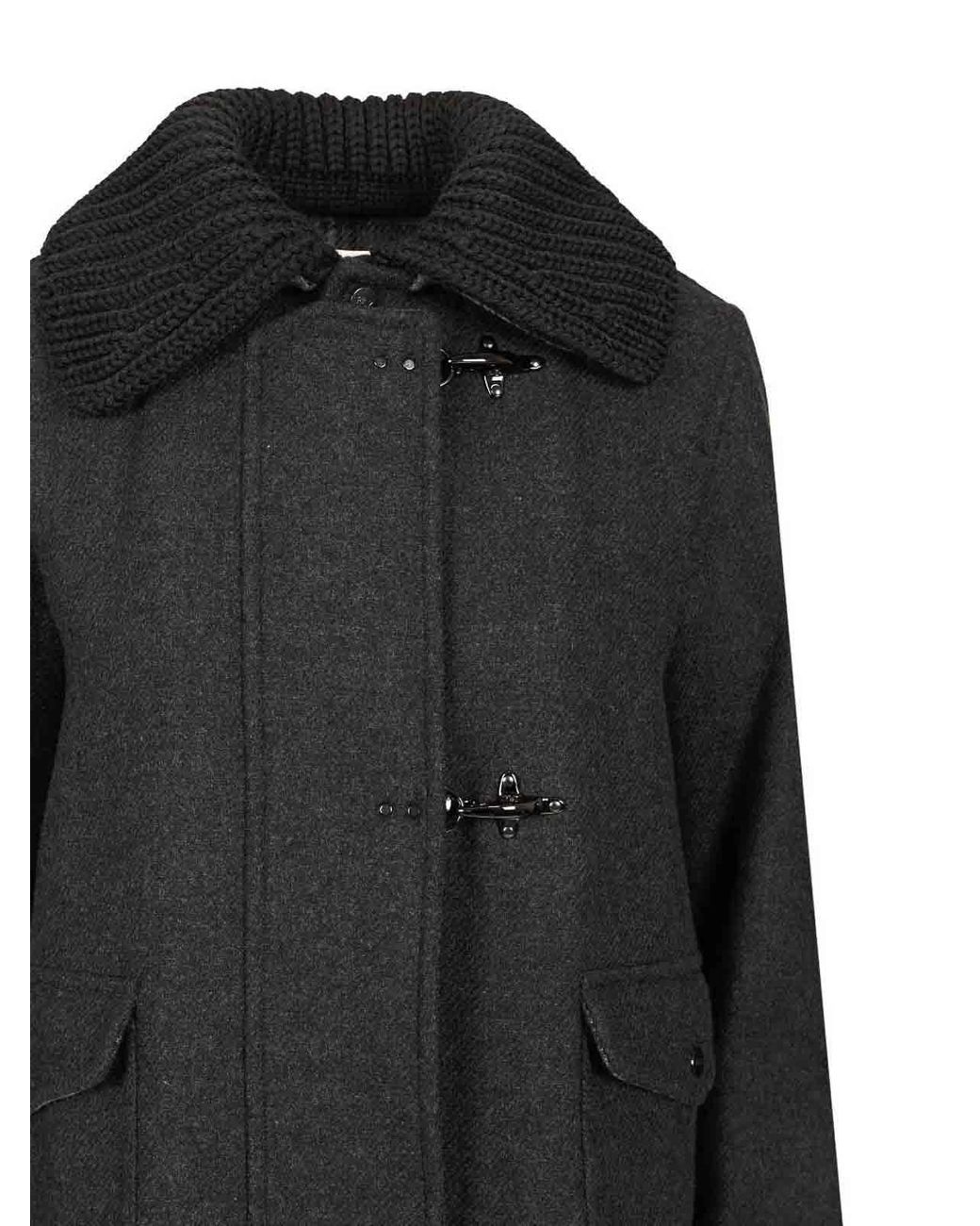 Fay Black 3-Hook Wool Jacket