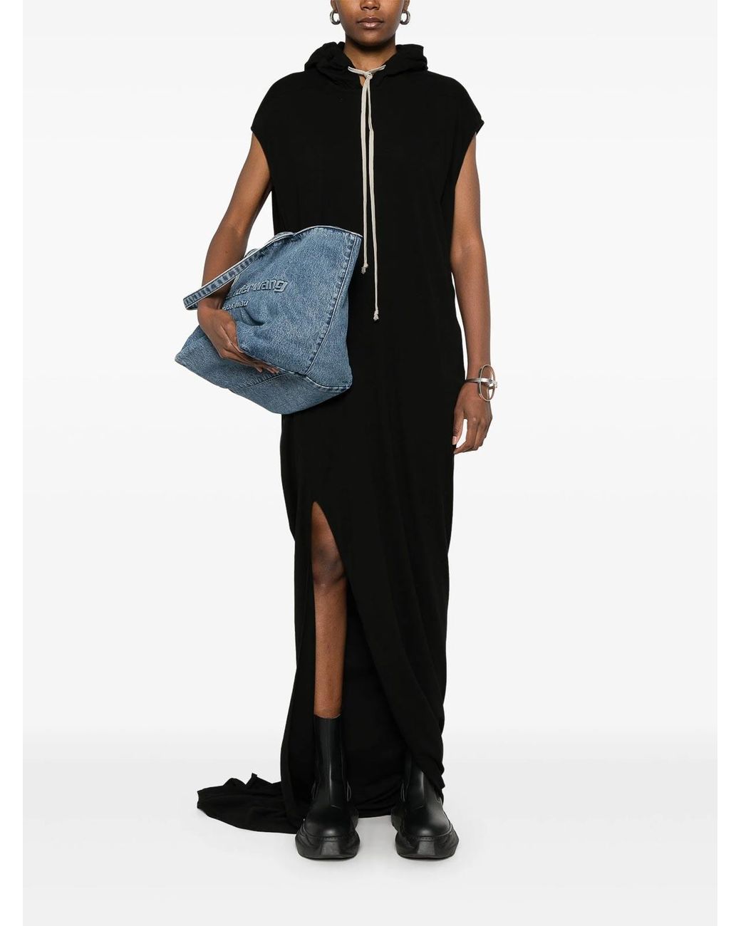 Rick Owens Black Hooded Maxi Dress