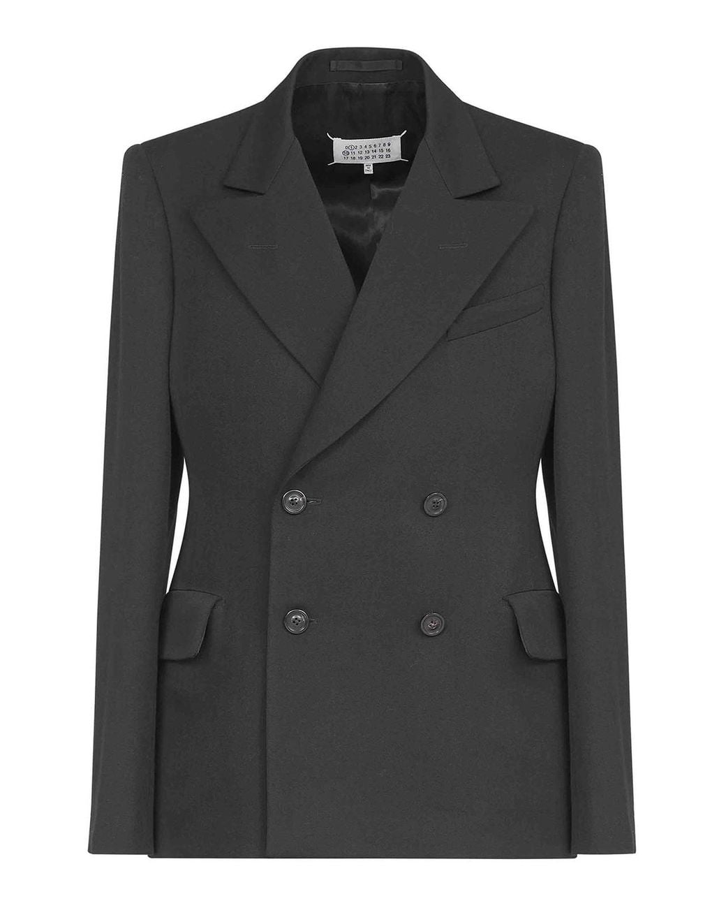 Maison Margiela Black Four-Stitch Wool Blazer for men