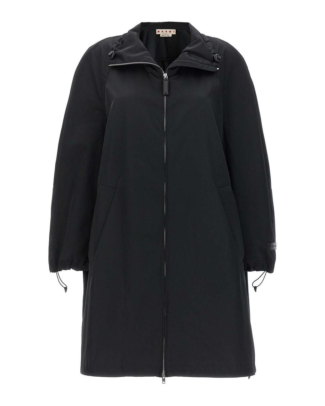 Marni Black Parka Satin Technical Hood