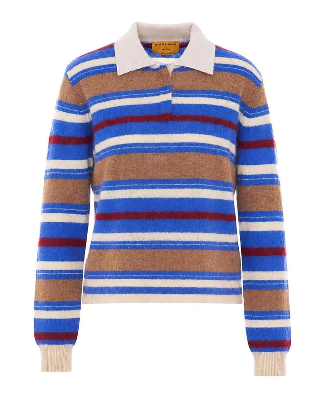 Guest In Residence Blue Grizzly Striped Polo