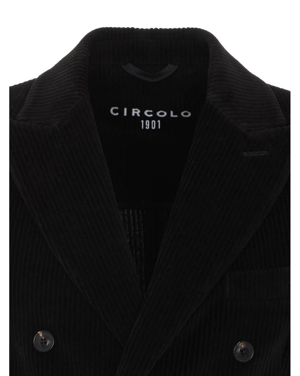 Circolo 1901 Black Velvet Double Breasted Jacket for men