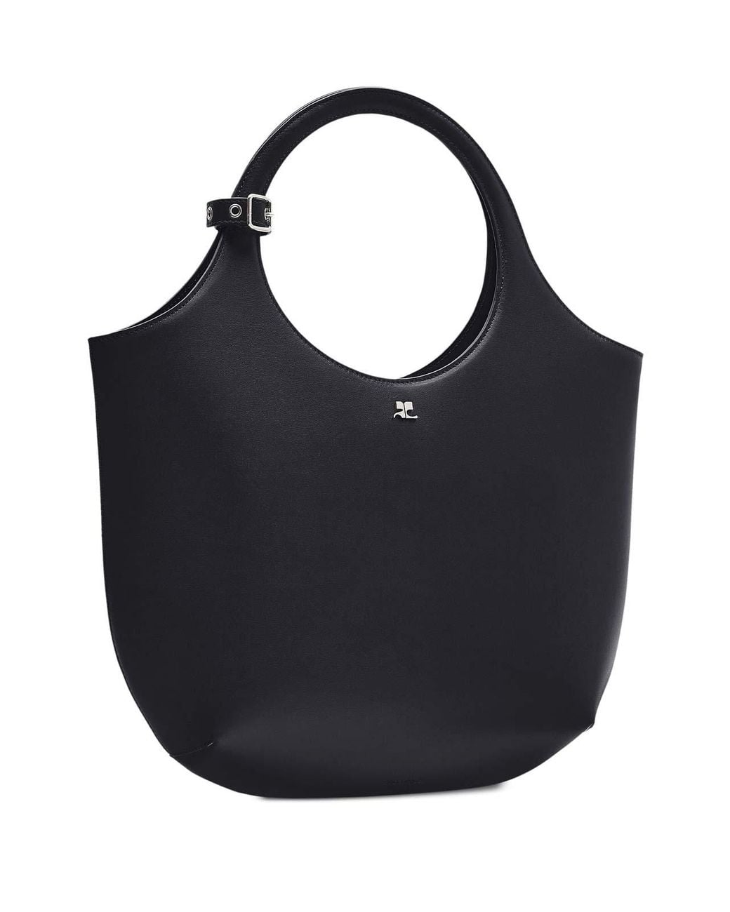 Courreges Blue Medium Holy Leather Tote Bag