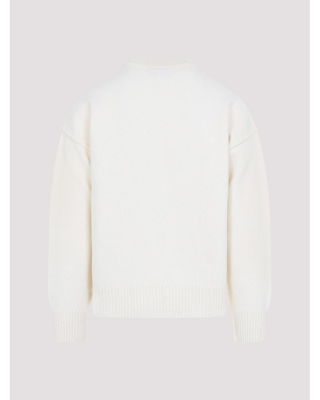 AMI White Adc Crewneck Sweater for men