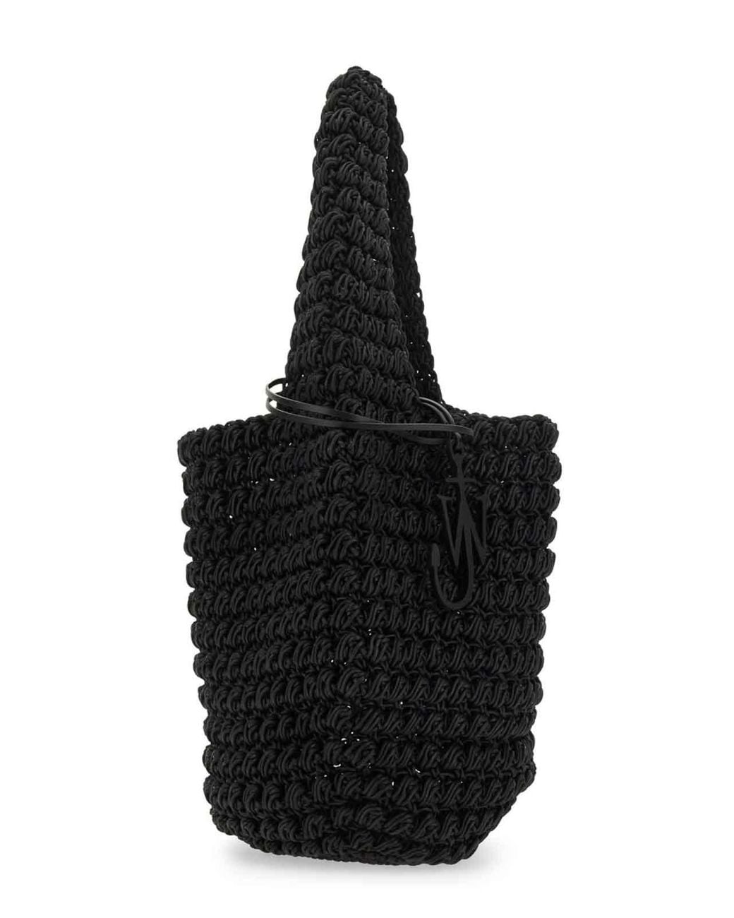 J.W. Anderson Black Popcorn Basketball Big Shoulder Bag