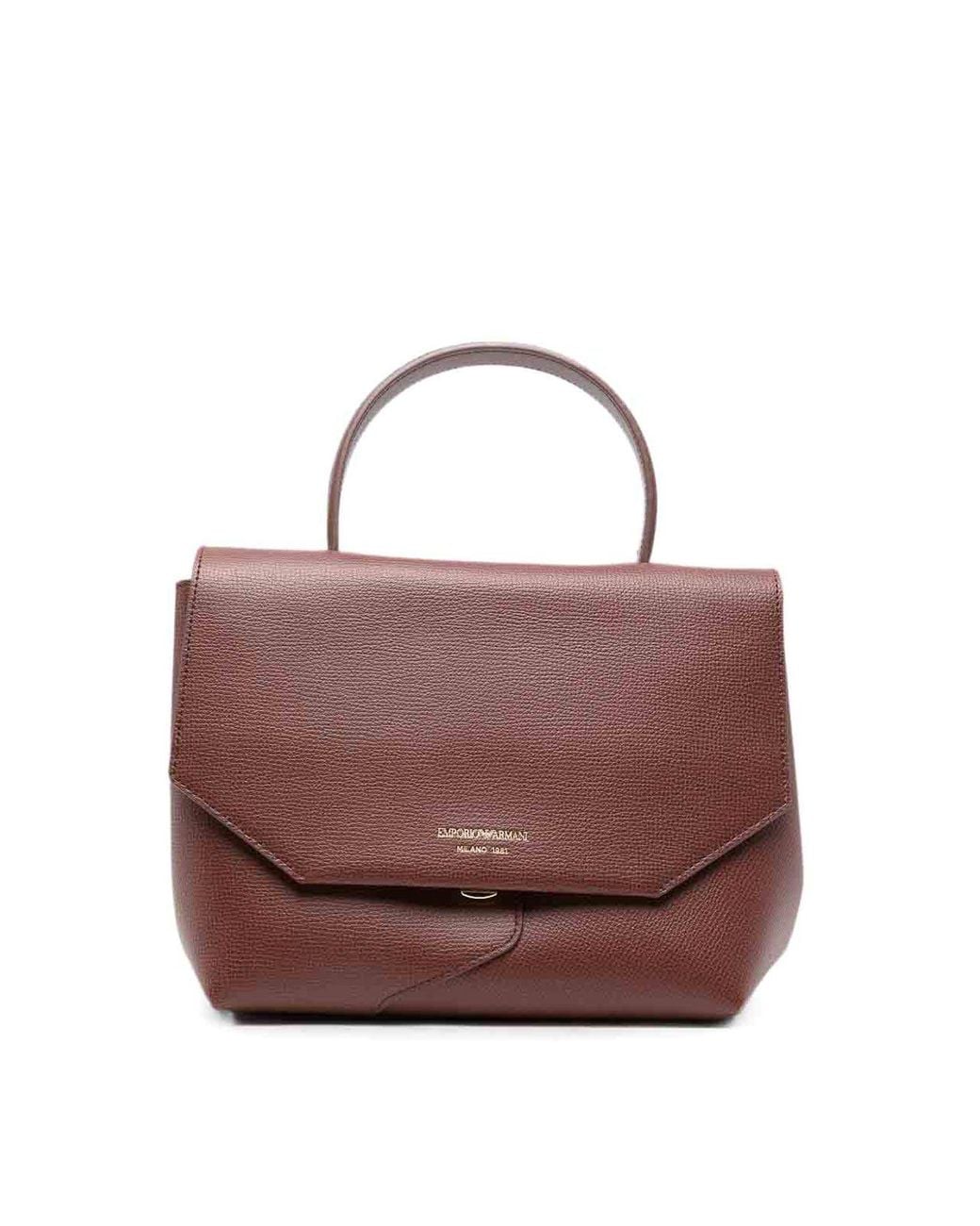Emporio Armani Purple Medium Leather Handbag