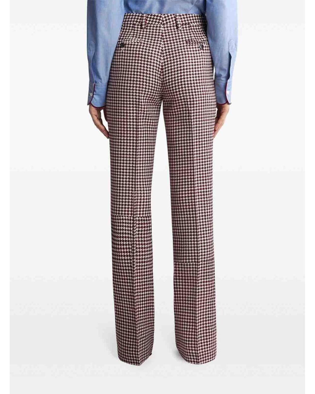 Etro Purple Houndstooth Patterned Trousers