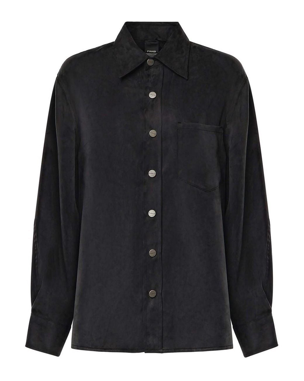 Pinko Black Cupro And Viscose Twill Shirt