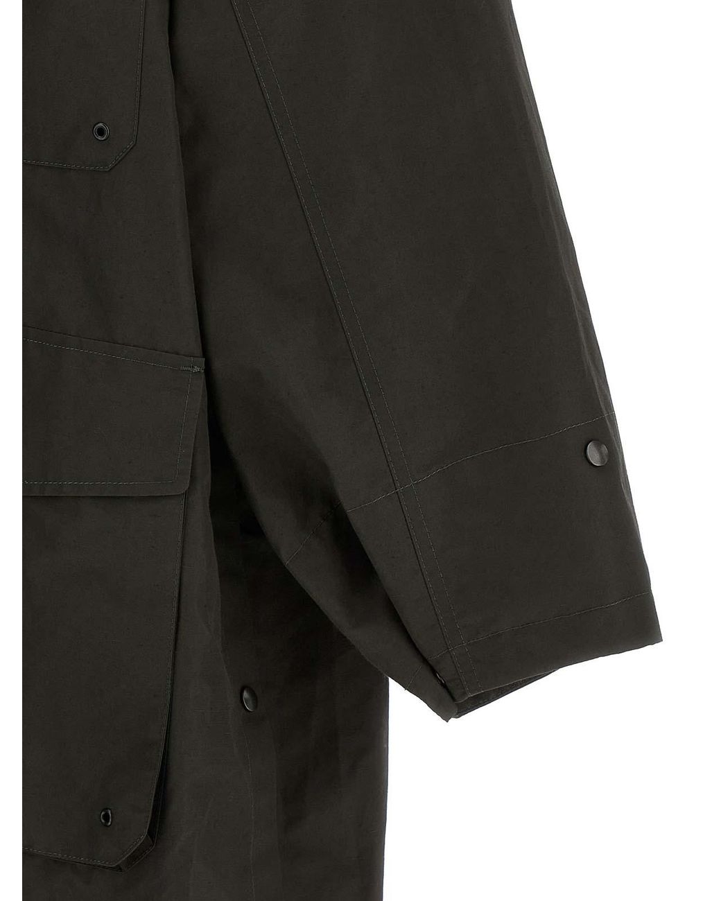 Lemaire Black Utility Raincoat Trench Coat for men