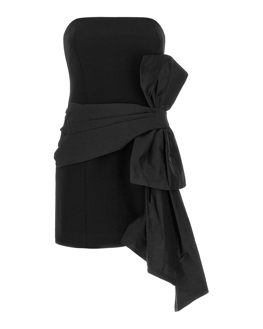 ROTATE BIRGER CHRISTENSEN Black Bustier Bow Technical Dress