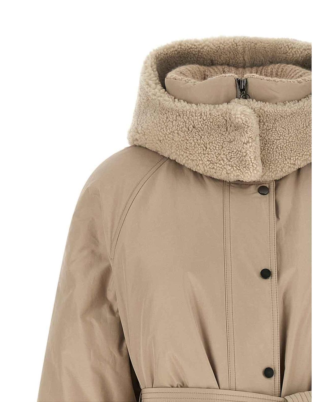 Brunello Cucinelli Natural Long Puffer Jacket