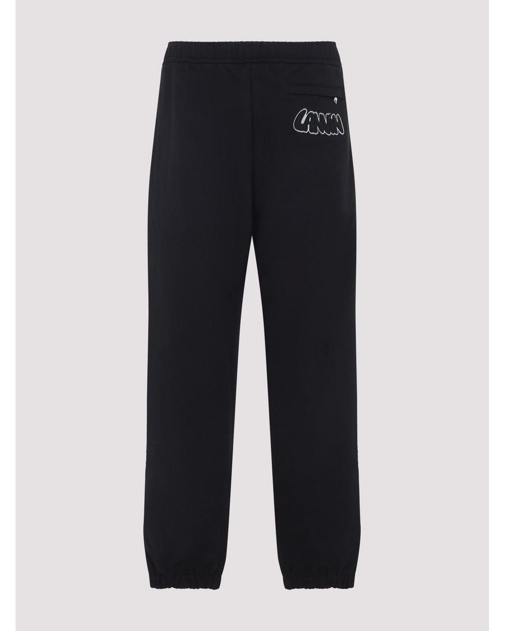 Lanvin Blue Embroidered Logo Pants for men