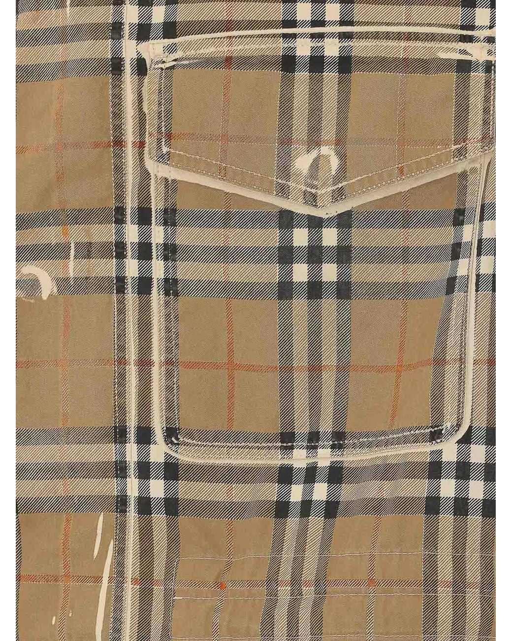 Burberry Natural Tropical Gabardine Parka With Gradient Check for men