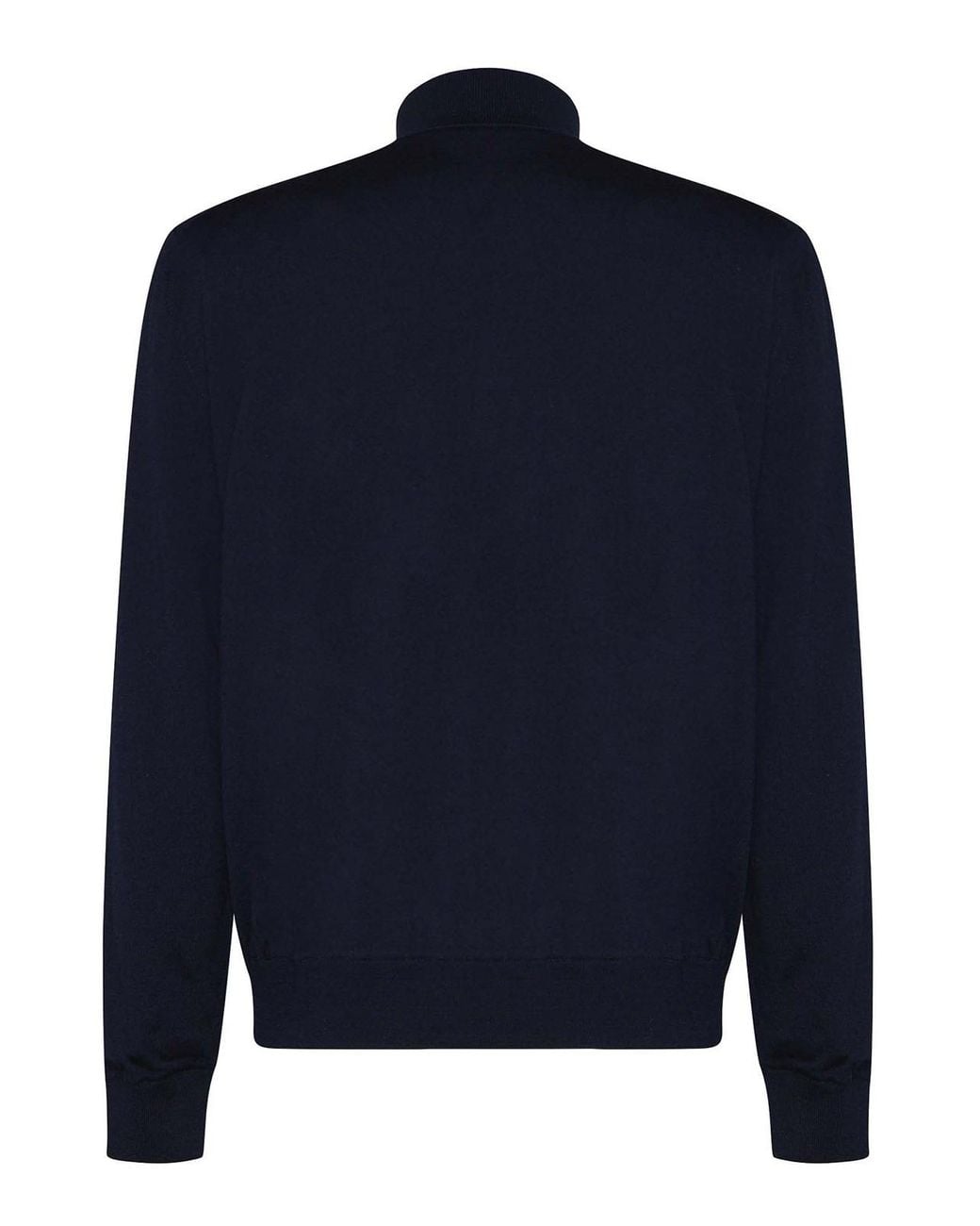Fedeli Blue Knit With Zip Closure for men