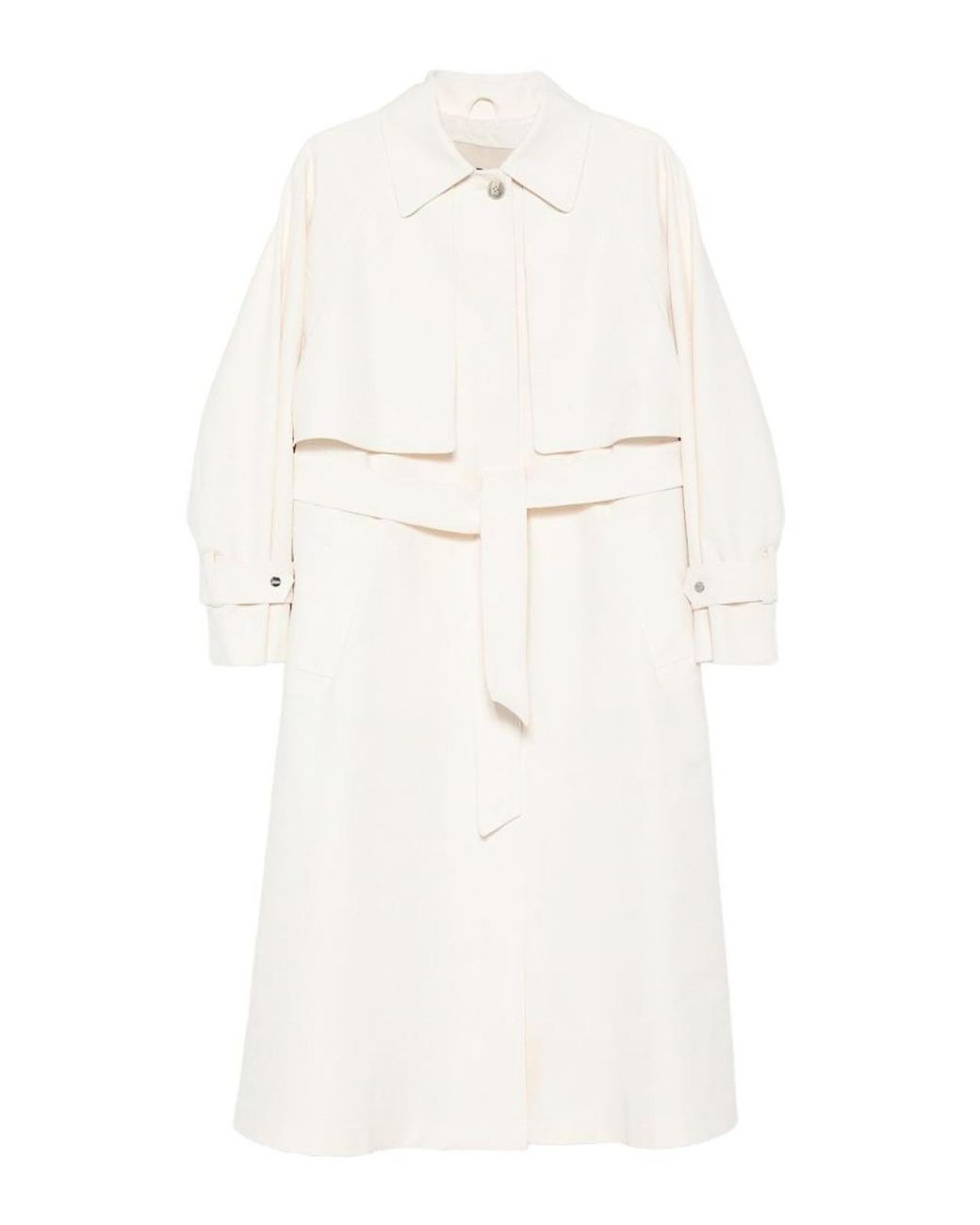 Herno White Ivory Knot Trench Coat