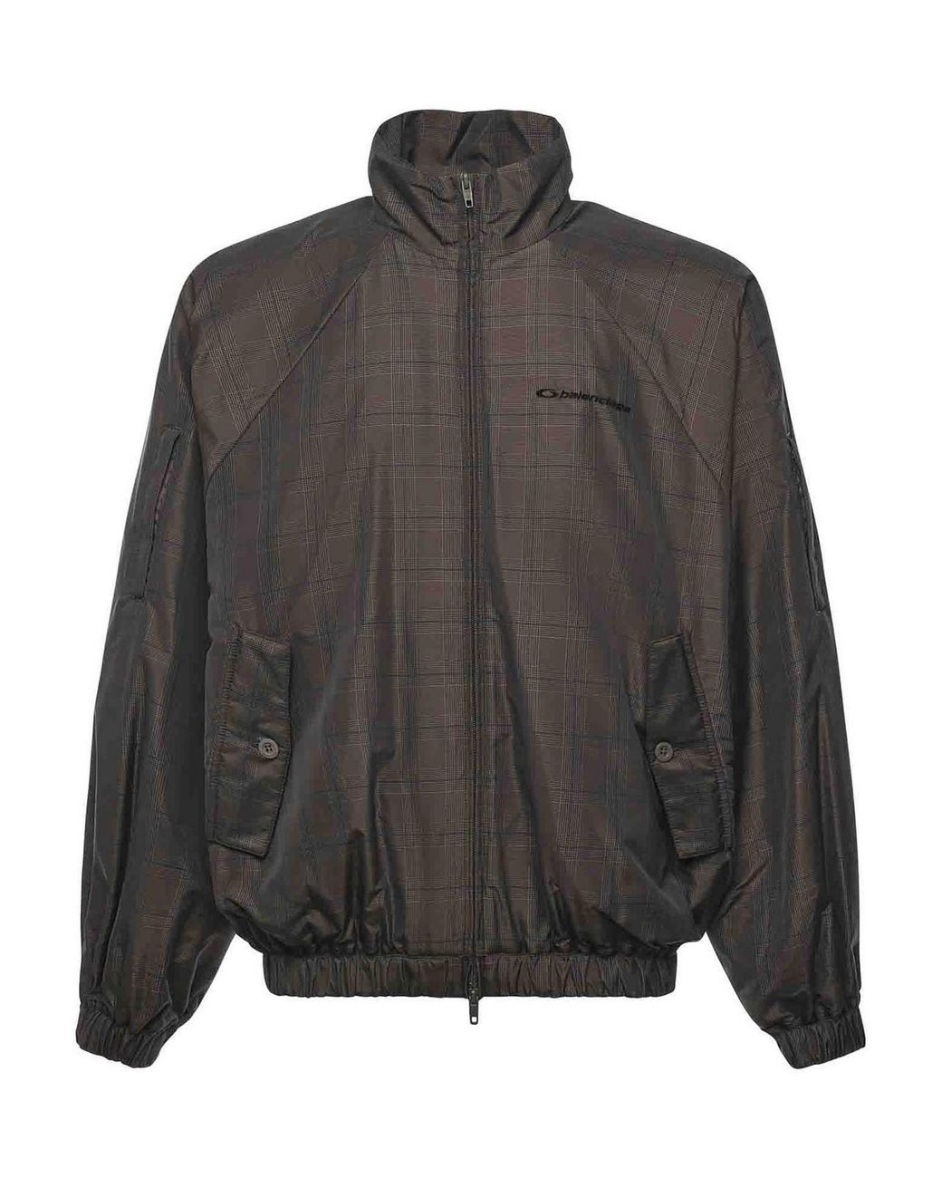Balenciaga Gray Nylon Jacket With Madras Print for men