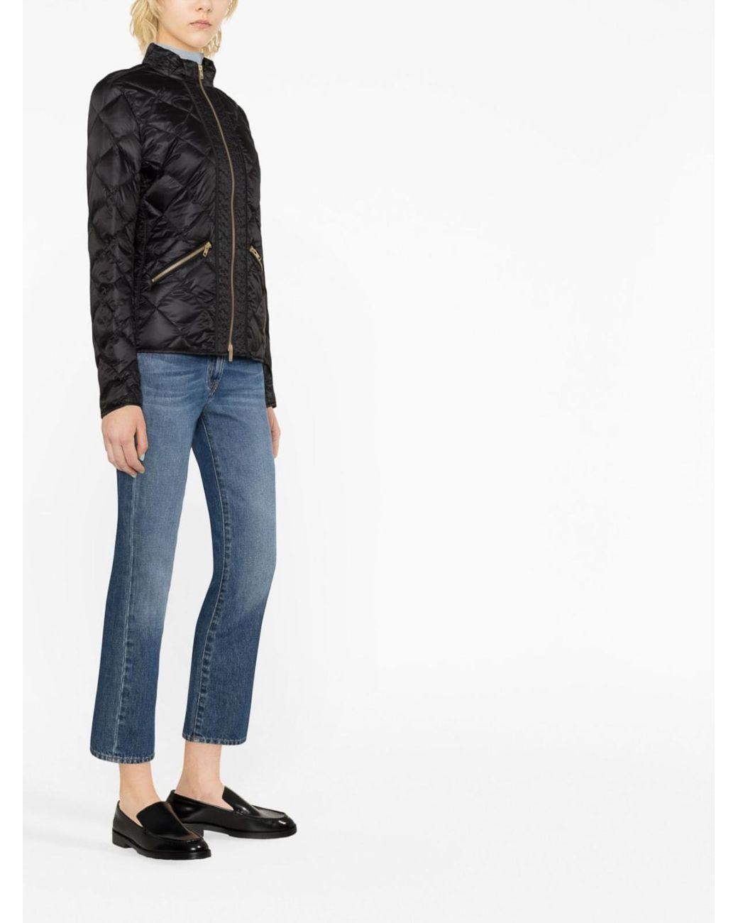 Fay Black Diamond-Quilt Jacket