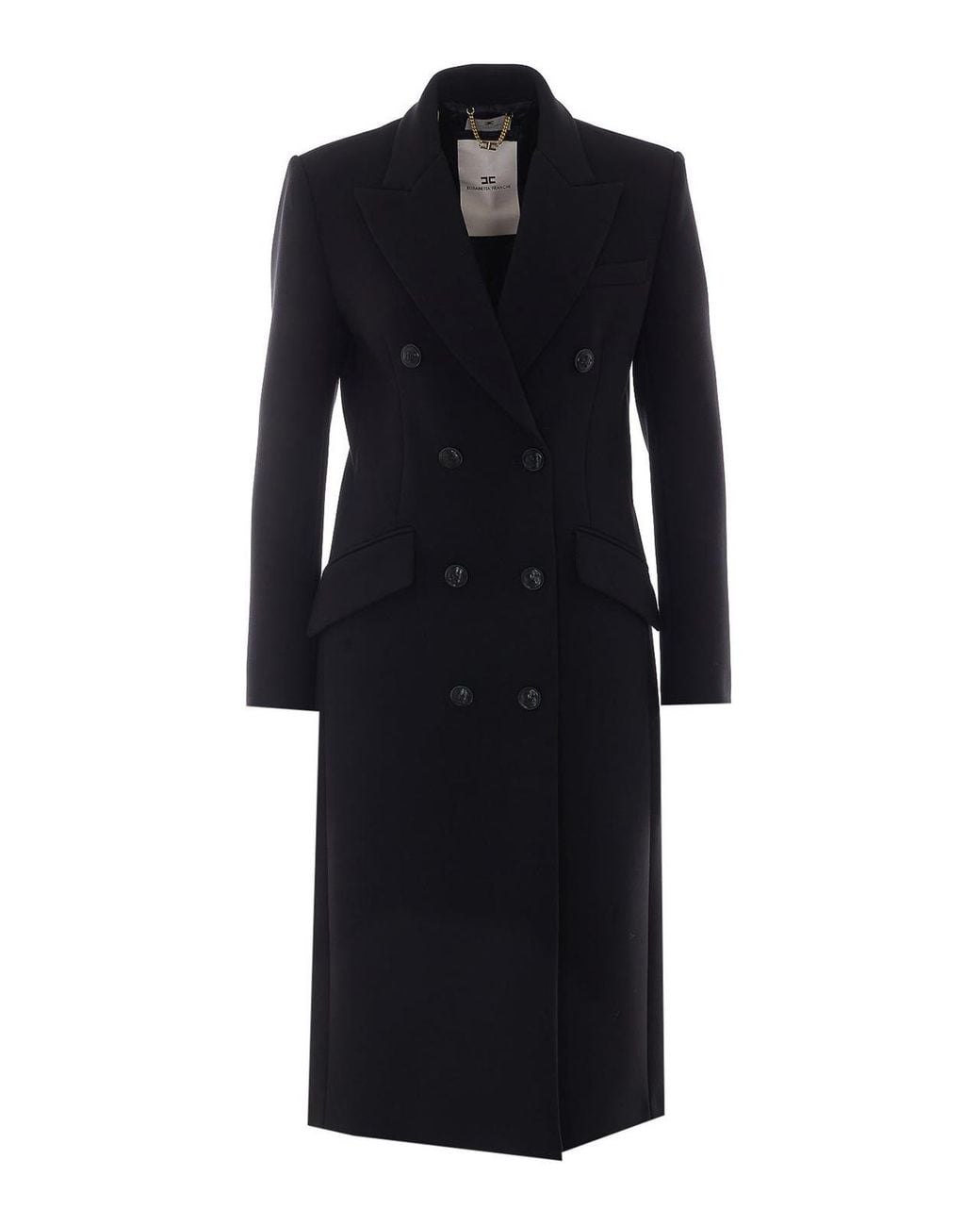 Elisabetta Franchi Black Double Breasted Coat