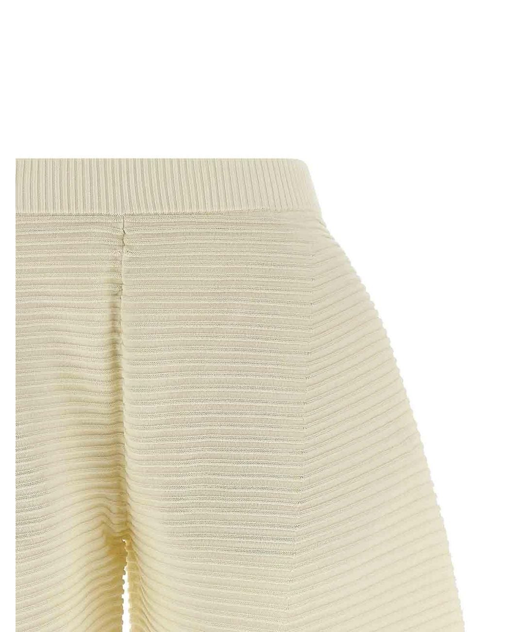 Issey Miyake Natural Corrugated Knit Pants