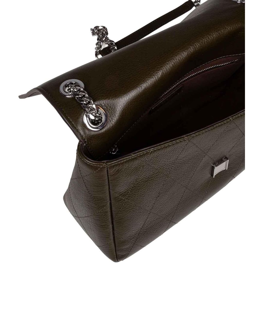 Tory Burch Gray Charlie Quilted Leather Shoulder Bag