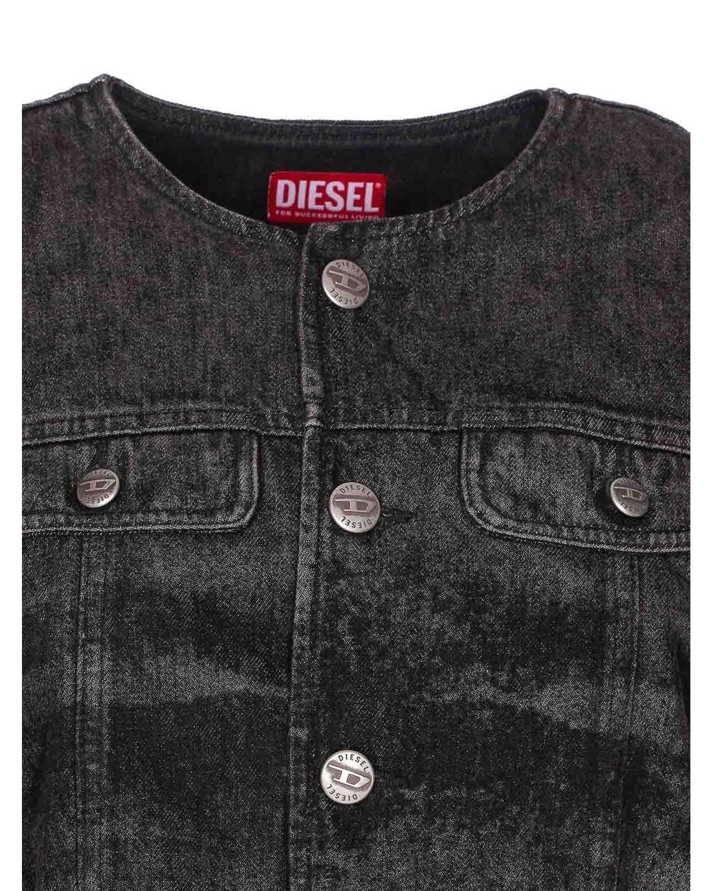 DIESEL Black De-Graffy-Fsh Denim Jacket