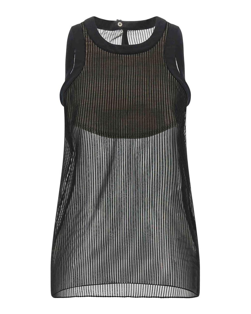 Sacai Black Chiffon Top