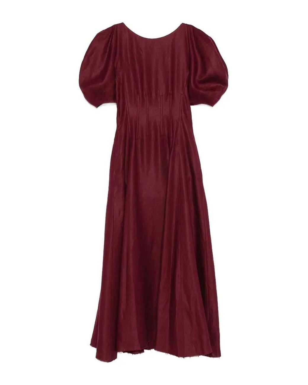 Gabriela Hearst Red Ranya Puff Sleeve Maxi Dress